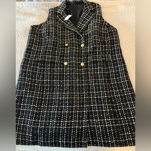 NWT Talbots Women’s Double Breasted Tweed Sleeveless Mini Dress; Size 16WP